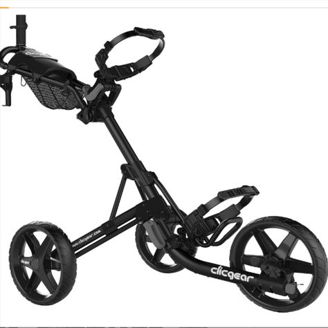 COMPACT, LIGHTWEIGHT & DURABLE – Aircraft grade, scratch-resistant, aluminum tubing for ultimate durability and maintenance-free airless tires for effortless maneuverability. The Clicgear Model 4.0 golf bag cart weighs just 21 pounds and quickly folds down to a remarkable 13" x 15" x 24" for easy storage and transportation Golf Ball Holder, Golf Push Cart, Push Cart, Golf Carts For Sale, Golf Trolley, Pull Cart, Wheel Lock, 3rd Wheel, Golf Cart