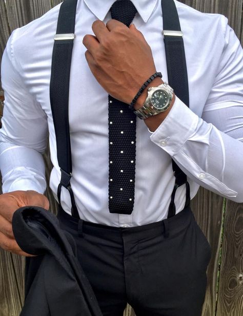 Black Suspenders, Suspenders, White Shirt, A Man, White, Instagram, Black