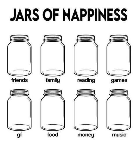 Jars Of Happiness, Jars Of Love, Jar Of Happiness, Jar Of Happiness Template, Fill The Jars Template, Diy Crafts Pencil Case, About Crush, Happy Jar, Love Jar