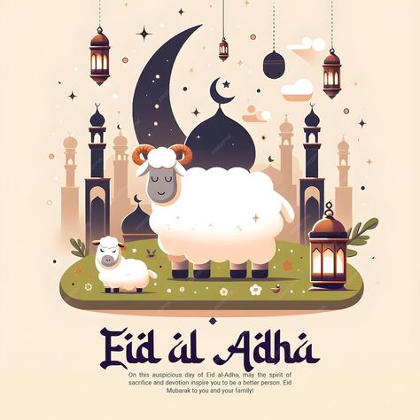 Premium PSD | Eid al adha mubarak islamic festival social media banner or instagram post template