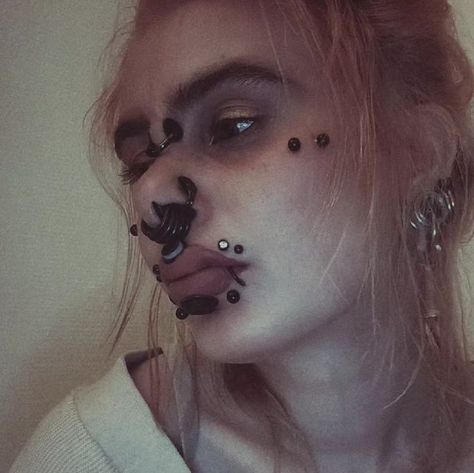 Body Modification Piercings, Stretched Septum, Bat Ears, Bridge Piercing, Piercing Inspo, Body Modification, Body Modifications, Real Girls, Body Mods