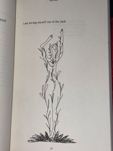 Woman Growing Tattoo, Woman Watering Herself Tattoo, Flower Watering Itself Tattoo, From My Rotting Body Flowers Shall Grow Tattoo, Plant Watering Itself Tattoo, Rupi Kaur Tattoo, Still Growing Tattoos, Rupi Kaur, Line Art Tattoos