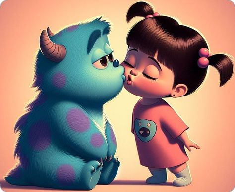 Sullivan Y Boo, Buu Monster Inc, Boo Monsters Inc, Sully And Boo, Pink Cafe, Whatsapp Wallpaper Cute, Monster Inc, Disney Princess Fan Art, Phone Wallpaper Pink