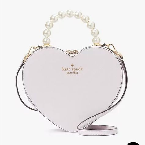 Kate Spade Love Shack Collection Kate Spade Heart Purse, Kate Spade Heart, Heart Purse, Pearl Top, Bags Kate Spade, Pearl Heart, Heart Bag, Kate Spade Purse, Kate Spade Handbags