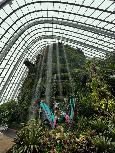 Cloud Forest Singapore, Gardens By The Bay, Travel Singapore, Avatar, Waterfall, Cloud Forest Singapore, Singapore Gardens By The Bay, Travel Singapore, Singapore City, Cloud Forest, Face Pictures, Gardens By The Bay, Insta Posts, Dream Destinations