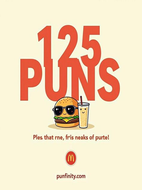 mcdonalds puns Funny Mcdonalds Jokes, Hungry Hearts, Buns Of Steel, Sharing With Friends, Food Inspired, Getting Fired, Word Play, Happy Meal, One Liner