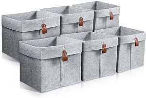 6Pcs Storage Cubes Felt Fabric Cube Storage Bins 9 x 9 x 10inch Collapsible Storage Bins with Hanging Ring 12L Foldable Cube Baskets Nursery Cubby Storage Baskets Box for Clothes Book Shoes Toy Closet Organization, Cube Baskets, Cube Organizer Bins, Shoe Storage Containers, Closet Storage Bins, Felt Storage, Shelf Bins, Organizer Bins, Cube Storage Bins