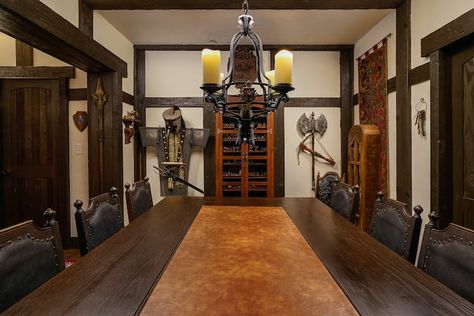 Red Drake Inn - Medieval Themed Studio/Guest House - Guesthouses for Rent in Glendale, California, United States - Airbnb Studio Guest House, Dnd Room, Dungeon Room, Medieval Games, Glendale California, Fantasy Rooms, House Beds, Creature Comforts, Stone Fireplace