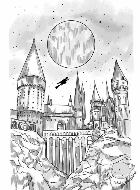 Wall Art Harry Potter, Harry Potter Drawings Easy, Harry Potter Sketch, Harry Potter Castle, Harry Potter Coloring Pages, Harry Potter Gift, Art Harry Potter, Glume Harry Potter, Harry Potter Art Drawings