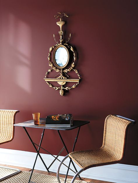 Good Living Room Colors, Burgundy Paint, Paint Colors Benjamin Moore, Red Wall, Red Rooms, Painted Wall, Red Walls, Kitchen Floor, Living Room Colors