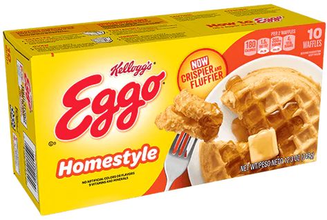 Eggo Waffles, Frozen Waffles, Frozen Breakfast, Breakfast Waffles, Chicken And Waffles, Nutrition Information, Frozen Food, Recipe Using, Pops Cereal Box