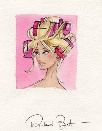 Robert Best Barbie, Robert Best, Barbie Print, Fashionable Dress, Hair Rollers, Fashion Illustrations, Love Fashion, Dress Ideas, Fashion Sketches