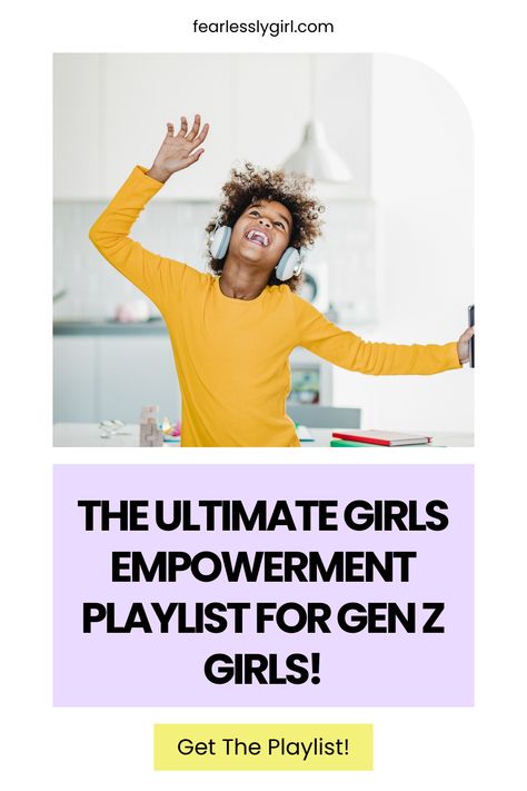 Get inspired with the ultimate playlist of empowering songs for Gen Z girls. These tracks from influential women will motivate and uplift girls! Empowering Songs, Empowerment Activities, Ultimate Playlist, Rachel Platten, Empowering Girls, Alessia Cara, Girl Empowerment, Influential Women, Free Girl