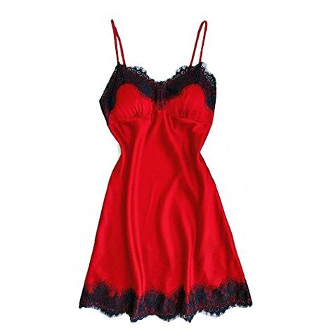 Covermason Femme Sexy sous-vêtements Robe Erotique Dentelle Col V Sling Robe de Nuit Babydoll Nuisette Seduction Chemise de Nuit Babydoll Vêtements de Pyjama (L Rouge) Lingerie Babydoll, Satin Sleepwear, Sleepwear Dress, Lace Nightgown, Night Dress For Women, Corset Lingerie, Outfit Trends, Women Nightwear, Babydoll Lingerie