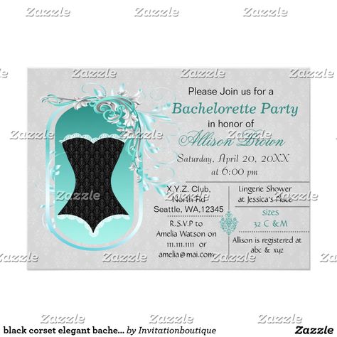 black corset elegant bachelorette party invite Elegant Bachelorette Party, Bachelorette Lingerie Party, Lingerie Bridal Shower Invitations, Corporate Party Invitation, Lingerie Bachelorette, Bachelorette Party Invite, Lingerie Shower Invitations, Bachelorette Weekend Invitations, Bridal Invitations