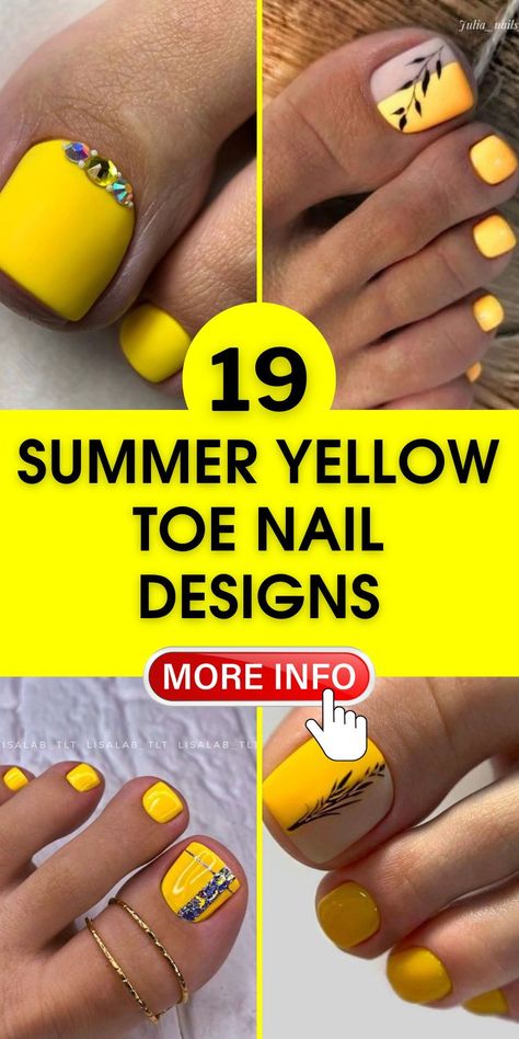 Yellow Toe Nail Designs, Bright Toe Nails, Orange Pedicure, Coral Toes, Neon Toe Nails, Yellow Toe Nails, Easy Toe Nail Designs, Almond Gel Nails, Diy Pedicure