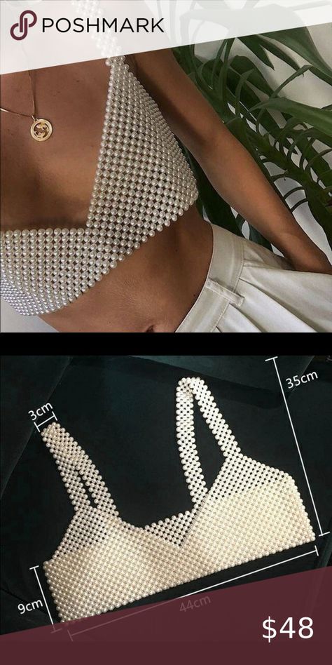 Pearl top Pearl Top Outfit, Beaded Top Outfit, Pearl Crop Top, Beaded Bra, Bead Bra, Beaded Crop Top, Pearl Top, Top Pearl, Beadwork Tutorial