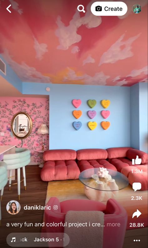 Sunset Ceiling, Sky Ceiling, Whimsical Bedroom, Office Idea, Ceiling Painting, Ceiling Wallpaper, Pastel Home Decor, Ceiling Murals, Ceiling Art