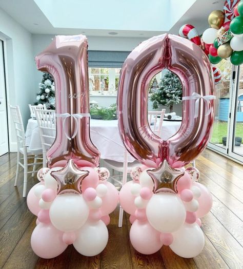 Number 10 Balloon Bouquet, 15 Balloon Bouquet, Balloon Arrangements Birthday, Balloons Galore, Bridal Shower Balloons, Balloon Crafts, Balloon Display, Birthday Activities, Diy Balloon Decorations