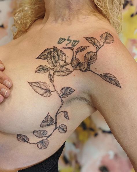 Facebook Unique Botanical Tattoo, Vine Stomach Tattoos Women, Mid Stomach Tattoo, Fairy Inspired Tattoo, Garden Back Tattoo, Shoulder Plant Tattoo, Fairy Grunge Tattoo, Plant Themed Tattoos, Nature Theme Sleeve Tattoo Women