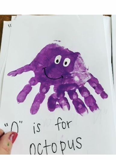 O Crafts For Preschoolers, Letter O Crafts For Preschoolers, Octopus Handprint, O For Octopus, O Is For Octopus, Crafts For Preschoolers, Alphabet Crafts, Abc Letters, Letter Of The Week