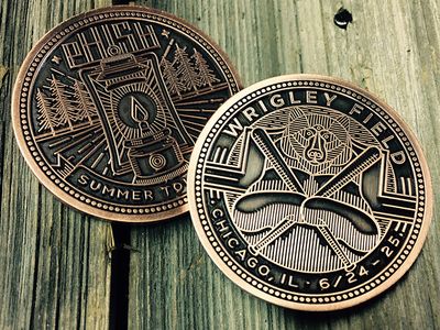 Currency Design, Buy Gold And Silver, Custom Coins, Coin Art, Graphic Design Blog, Wrigley Field, Coin Design, Phish, Challenge Coins