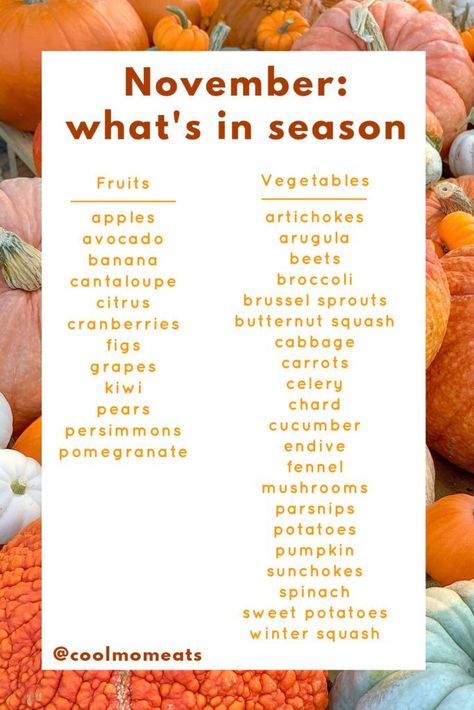 November Produce: What's in season on Cool Mom Eats, and how to make the most of this month's fresh fruits and veggies | fall food | fall recipe | creative salad recipe | November seasonal produce | cooking in season fall November Seasonal Food, Fall In Season Produce, November Food Ideas, November Produce, Brussel Sprouts Cranberries, November Meals, November Food, November Recipes, Food Fall