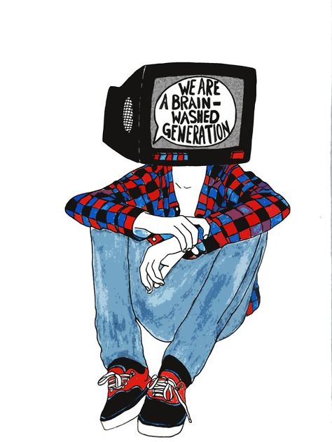 Brain washed Tv Head, A Drawing, Aesthetic Art, Art Inspo, Street Art, Cool Art, Pop Art, Oeuvre D'art, Sketch Book