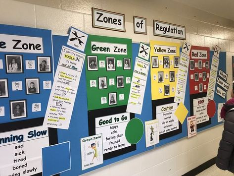 The Zones Of Regulation, Behavior Specialist, Class Meeting, Zones Of Regulation, Conscious Discipline, Character Counts, Behaviour Management, Bulletin Board Ideas, Social Thinking