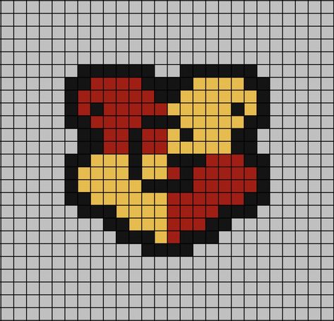 A pixel art template of the Gryffindor house crest, from Hogwarts School of the Harry Potter franchise.

This can also be taken as a logo. Though it isn't accurate enough to actually be the house crest, as it's a simple miniature version. Pixel Art Easy Harry Potter, Harry Potter C2c Graph, Pixel Drawing Harry Potter, Pixel Pattern Harry Potter, Pixel Art Pattern Harry Potter, Hogwarts Pixel Art, Dibujos Harry Potter, Harry Potter Dibujos, Pixel Art Harry Potter