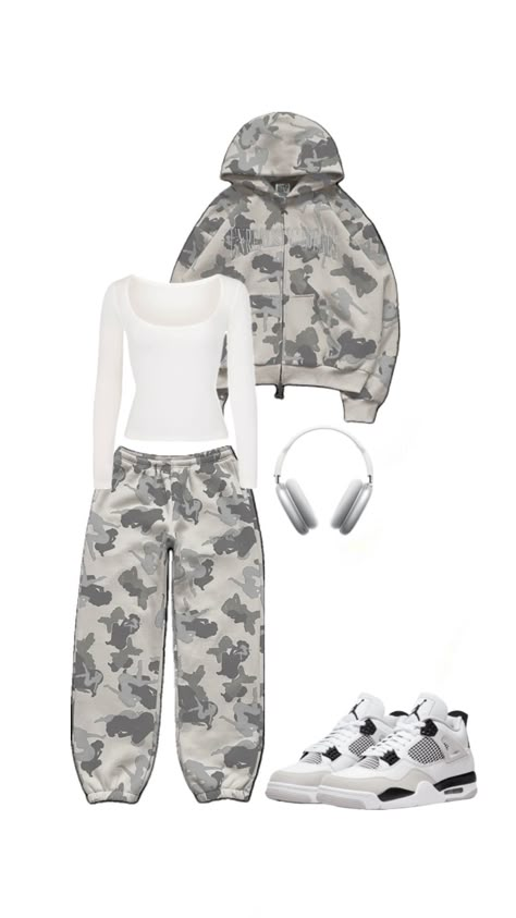 Matching Outfits Best Friend, Cute Nike Outfits, Fasion Outfits, Outfit Inspo Casual, Casual Preppy Outfits, Grey Camo, Trendy Outfits For Teens, Cute Lazy Day Outfits, Trendy Summer Outfits