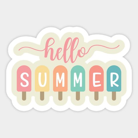 Hello Summer Sticker Summer Stickers Printable, Summer Vibes Stickers, Weekend Stickers, Kindle Wallpaper, Vacation Stickers, Fireworks Svg, Summer Stickers, Nice Tattoos, Summer Book