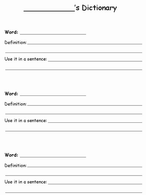 Blank Vocabulary Worksheet Template Luxury Mini Dictionary Worksheet Vocabulary Template Free Printable, Vocabulary Notes Template, Vocabulary Words Worksheet, Bfg Novel Study, Reading Second Grade, Vocabulary Template, Study Strategy, Printables For School, Spelling Word Practice