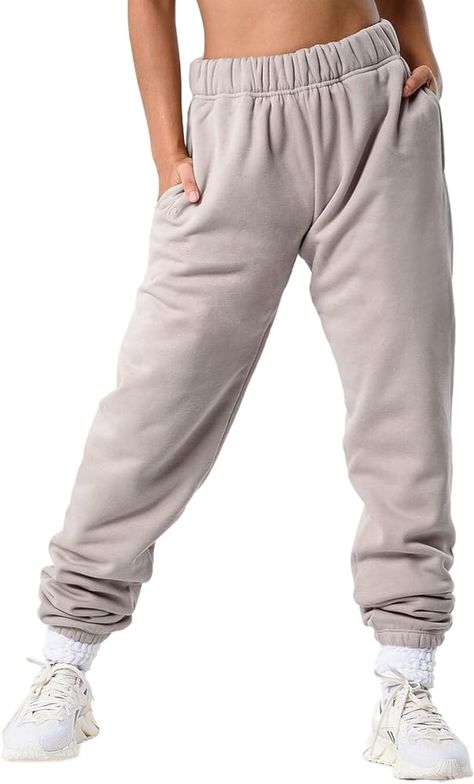 Amazon.com: Kamo Fitness CozyTec High-Waisted Sweatpants for Women Baggy: Comfy Lounge Pants with Pockets Crafted from Soft Thick Fleece, Cuffed, Loose Fit, Tall Friendly Joggers for Fall (Porpoise, XS) : Clothing, Shoes & Jewelry Comfy Lounge Pants, Sweatpants For Women, Comfy Lounge, Pants With Pockets, Lounge Pants, Sweatpants, Lounge, High Waisted, For Women