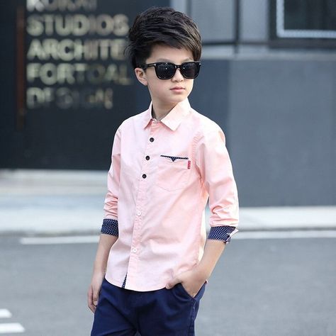 Portrait Photo Editing, Boys Long Sleeve Shirts, Legging Sport, Polka Dot Shirt, Sport T-shirts, Boys Long Sleeve, Spring And Autumn, Cotton Blouses, Sleeves Pattern