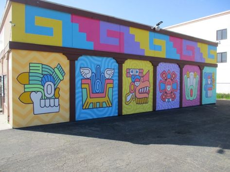 San Diego Murals, Aztec Mural, Chicano Park, Aztec Symbols, Rose Street, Trail Bike, Ancient Aztecs, School Murals, Washington Park