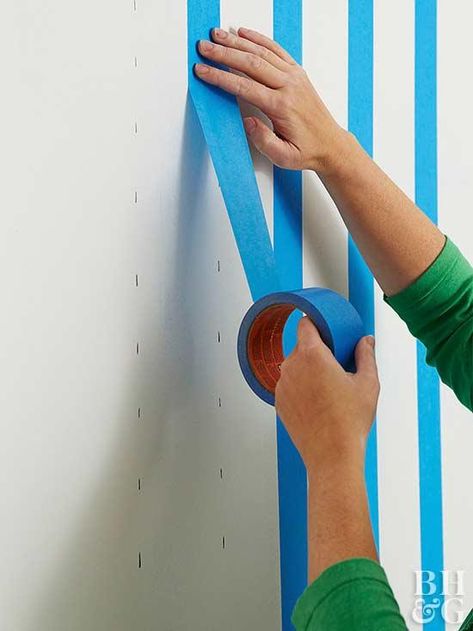 Wall Painting Tape Designs, Wall Tape Designs Paint, Painting Lines On Walls, Painting Stripes On Walls Vertical, Taped Wall Designs Painters, Wall Painting With Tape Design, Paint Designs On Wall Pattern, Wall Lines Paint Stripes, How To Paint Stripes On A Wall