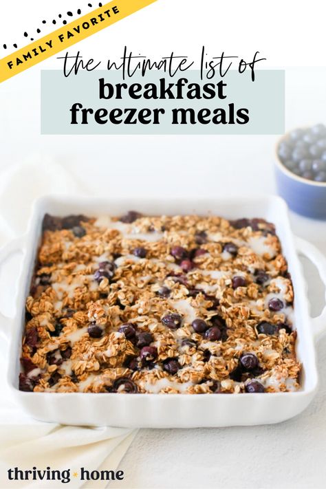 Amazing breakfast recipes that are freezer friendly! Use these recipes for healthy breakfasts and meal prepping! Postpartum Freezer Breakfast, Freezer Oatmeal Bake, Freezer Friendly Breakfast Casserole, Frozen Breakfast Meal Prep, Meal Train Breakfast Ideas, Freezable Breakfast Ideas, Breakfast Casserole Freezer Meal, Freezable Breakfast Casserole, Breakfast Freezer Ideas