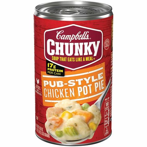 Campbell's Chunky Soup Pub Style Chicken Pot Pie https://becomeacouponqueen.com/campbells-chunky-soup-pub-style-chicken-pot-pie/ Clam Chowder Soup, Creamy Chicken And Dumplings, Chunky Soup, Corn Chowder Soup, Creamy Chicken Noodle, Chicken Dumpling Soup, Chicken Broccoli Cheese, Creamy Chicken Noodle Soup, Chicken Corn Chowder