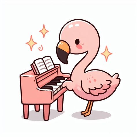 Transform your kids' world with whimsical animal drawings! 🎨✨ Whether it's for merch, logos, children's books, or more, DM us to bring these delightful characters to life. 🐰🦁 Let the creativity begin! #KidsArt #CustomDrawings Flamingo Drawing, Cartoon Flamingo, Playing The Piano, Fluffy Kittens, Animal Doodles, Cute Easy Drawings, The Piano, Cute Animal Drawings, Safari Animals