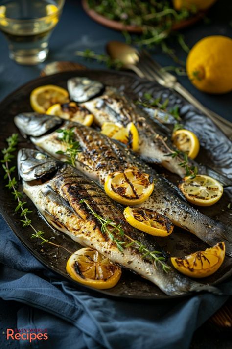 Indulge in a tantalizing meal with Lemon-Stuffed Grilled Branzino. Elevate your dining experience with this delectable dish that is ideal for any occasion, whether it's a laid-back summer barbecue or an intimate special dinner. Try out this simple recipe to treat yourself to a burst of fresh flavors and exquisite tastes that will leave everyone craving for more. Special Occasion Dinner Ideas, Grilled Branzino Recipe, Branzino Fish, Branzino Recipe, Italian Main Dishes, Sea Bass Recipes, Special Occasion Dinner, Italian Dinner Recipes, Healthy Italian