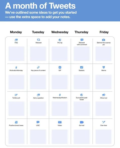 Twitter Content, Social Media Plan, Twitter Polls, Social Media Planning, Content Planner, Web Business, Planning Guide, Writing Resources, Internet Business