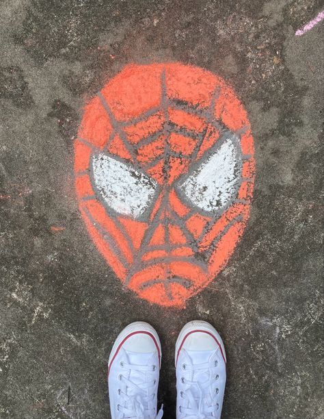 just a quick drawing i did of my favorite web-slinger Spider Man Chalk Art, Superhero Chalk Art, Spiderman Chalk Art, Fun Things To Draw With Chalk, Sidewalk Chalk Art Ideas Easy, Things To Draw With Chalk, Chalk Doodles, Easy Chalk Drawings, Chalk Wall Art