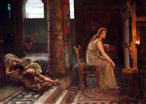 Francis Sydney Muschamp - Penelope at her loom. Tags: odyssey, penelope, William Russell, Pre Raphaelite Art, Greek Heroes, Greek And Roman Mythology, City Museum, Pre Raphaelite, Epic Journey, Art Uk, Classical Art