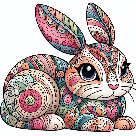 Premium Photo | Whimsical Wonderland Bunny A Colorful Mandala Design Mandala Art Animals, Colorful Mandala Design, Mandala Animals, Animal Mandala, Colorful Mandala, Sharpie Markers, Whimsical Wonderland, Mandala Artwork, Design Paper