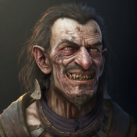 Ugly bandit Ugly Dnd Character, Bandit Rpg, Ugly Character Design, Dnd Bandit, Fantasy Inspo, Concept Ideas, Dnd Monsters, Original Characters, Fantasy Map