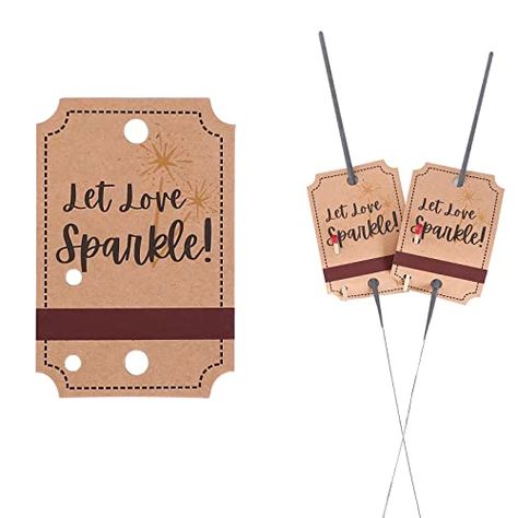 Wedding Sparkler Tags, Sparkler Tags, Engagement Event, Let Love Sparkle, Kraft Paper Wedding, Wedding Wands, Diy Wedding Reception, Rustic Style Wedding, Engagement Events