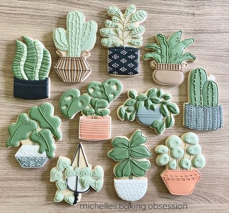 Succulent Decorated Cookies, Cactus Decorated Cookies, Plant Cookies Decorated, Succulent Cookies Decorated, Plant Sugar Cookies, Succulent Sugar Cookies, Plant Cookies, Succulent Cookies, Cactus Cookies