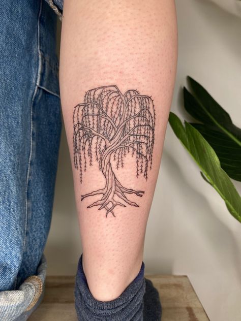 Willow Tattoos, Weeping Willow Tattoo, Willow Tree Tattoo, Tree Tattoo Forearm, Willow Tree Tattoos, Purple Tattoos, Artsy Tattoos, Green Tattoos, Tattoo Tree