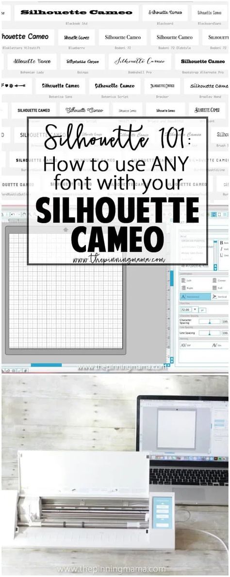 How to Add Fonts to Silhouette Studio • The Pinning Mama Vinyl Projects Silhouette Cameo, Cameo Silhouette Projects, Silhouette Cameo Shirt, Silhouette Cameo Beginner, Silhouette Cameo 2, Portrait Silhouette, Inkscape Tutorials, Silhouette Fonts, Silhouette Cameo Crafts